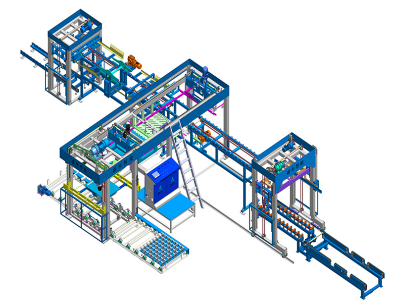 Penyusun Automatik dengan Mesin Pembungkusan Jalur Putar Bawah
